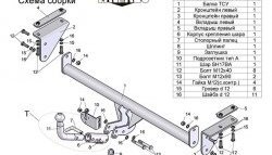 9 549 р. Фаркоп Лидер Плюс (с быстросъёмным шаром) Nissan Qashqai +2 1 J10 рестайлинг (2010-2014) (Без электропакета)  с доставкой в г. Йошкар-Ола. Увеличить фотографию 3