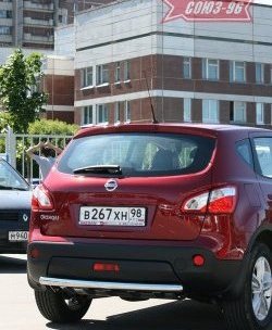 Защита заднего бампера Souz-96 (d60 с элементами из профиля) Nissan Qashqai 1 J10 рестайлинг (2010-2013)