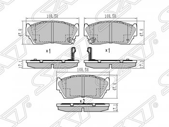 Колодки тормозные SAT (передние) Nissan (Нисан) Sunny (Санни)  N14 (1990-1998) N14