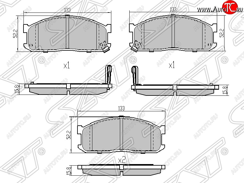 1 289 р. Колодки тормозные SAT (передние) Nissan Terrano WD21 дорестайлинг (1985-1995)  с доставкой в г. Йошкар-Ола