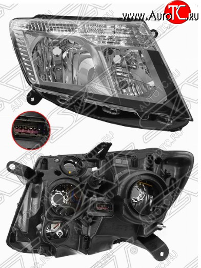 6 899 р. Правая передняя фара SAT (светлый хром) Nissan Terrano D10 рестайлинг (2016-2022)  с доставкой в г. Йошкар-Ола