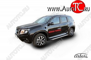 23 399 р. Порожки для ног Arbori Luxe Black Nissan Terrano D10 рестайлинг (2016-2022)  с доставкой в г. Йошкар-Ола