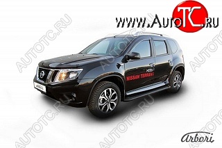 11 609 р. Порожки для ног Arbori Optima Black Nissan Terrano D10 дорестайлинг (2013-2016)  с доставкой в г. Йошкар-Ола