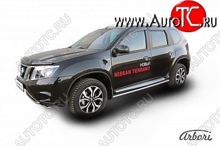 12 239 р. Защита штатных порогов Arbori (нержавейка, d42 mm). Nissan Terrano D10 рестайлинг (2016-2022)  с доставкой в г. Йошкар-Ола