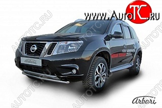 8 729 р. Защита переднего бампера Arbori (нержавейка, 1 труба d42 mm). Nissan Terrano D10 рестайлинг (2016-2022)  с доставкой в г. Йошкар-Ола