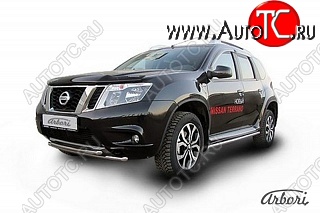 12 239 р. Защита переднего бампера Arbori (нержавейка, 2 трубы d42 mm) Nissan Terrano D10 рестайлинг (2016-2022)  с доставкой в г. Йошкар-Ола