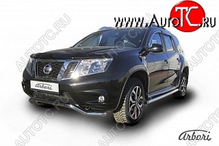 10 349 р. Защита переднего бампера Arbori (волна, нержавейка, 1 труба d57 mm). Nissan Terrano D10 рестайлинг (2016-2022)  с доставкой в г. Йошкар-Ола