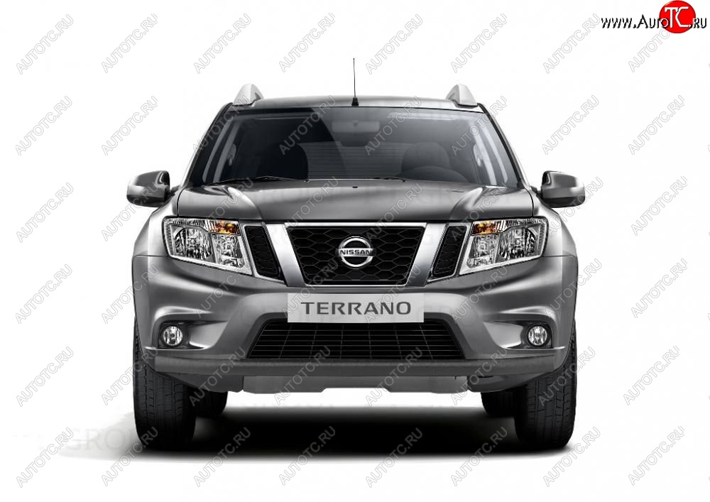 4 299 р. Защита переднего бампера (одинарная, Ø63 мм) Petroil Tuning Nissan Terrano D10 дорестайлинг (2013-2016) (Серебристый (Искра))  с доставкой в г. Йошкар-Ола