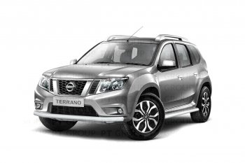 4 299 р. Защита переднего бампера (одинарная, Ø63 мм) Petroil Tuning Nissan Terrano D10 дорестайлинг (2013-2016) (Серебристый (Искра))  с доставкой в г. Йошкар-Ола. Увеличить фотографию 4