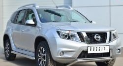 12 499 р. Защита переднего бампера (Ø42 мм волна, нержавейка) SLITKOFF  Nissan Terrano  D10 (2013-2022) дорестайлинг, рестайлинг  с доставкой в г. Йошкар-Ола. Увеличить фотографию 4