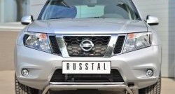 12 499 р. Защита переднего бампера (Ø42 мм волна, нержавейка) SLITKOFF Nissan Terrano D10 дорестайлинг (2013-2016)  с доставкой в г. Йошкар-Ола. Увеличить фотографию 1