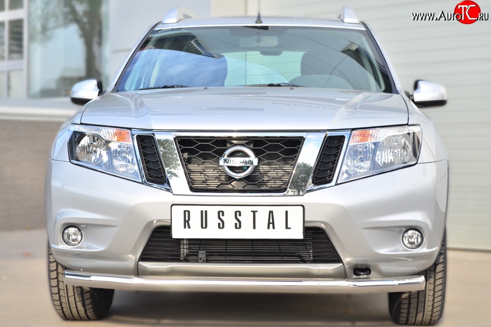 14 649 р. Одинарная защита переднего бампера диаметром 63 мм SLITKOFF Nissan Terrano D10 дорестайлинг (2013-2016)  с доставкой в г. Йошкар-Ола