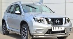 17 299 р. Защита порогов из круглой трубы диаметром 63 мм Russtal Nissan Terrano D10 рестайлинг (2016-2022) (Защита порогов с со скосами на торцах (вариант 1))  с доставкой в г. Йошкар-Ола. Увеличить фотографию 3