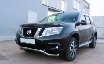 Защита переднего бампера Slitkoff (Ø 57, волна) Nissan (Нисан) Terrano (Террано)  D10 (2013-2022) D10 дорестайлинг, рестайлинг