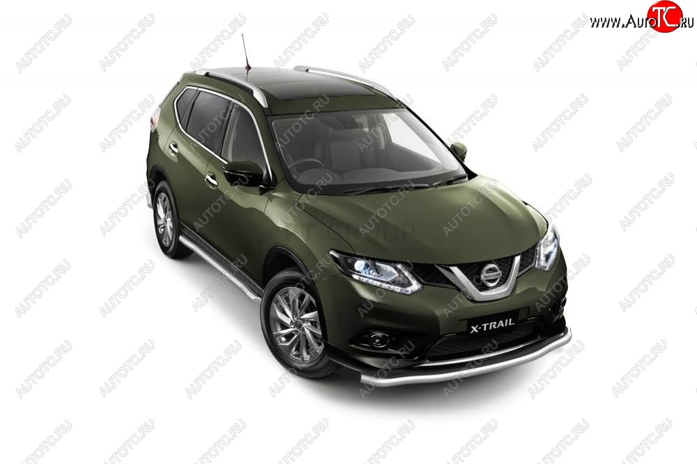 25 699 р. Защита порогов вогнутая из трубы Ø63 Petroil Tuning  Nissan X-trail  3 T32 (2013-2022) дорестайлинг, рестайлинг (Нержавеющая полированная сталь)  с доставкой в г. Йошкар-Ола