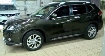 7 949 р. Пластиковые порожки АвтоКрат Nissan X-trail 3 T32 рестайлинг (2017-2022) (Неокрашенные)  с доставкой в г. Йошкар-Ола. Увеличить фотографию 3