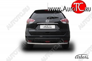 4 499 р. Защита заднего бампера Arbori (нержавейка, 1 труба d57 mm). Nissan X-trail 3 T32 рестайлинг (2017-2022)  с доставкой в г. Йошкар-Ола