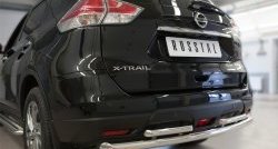 13 649 р. Защита заднего бампера (Ø63 и 42 мм, уголки, нержавейка) SLITKOFF Nissan X-trail 3 T32 рестайлинг (2017-2022)  с доставкой в г. Йошкар-Ола. Увеличить фотографию 2