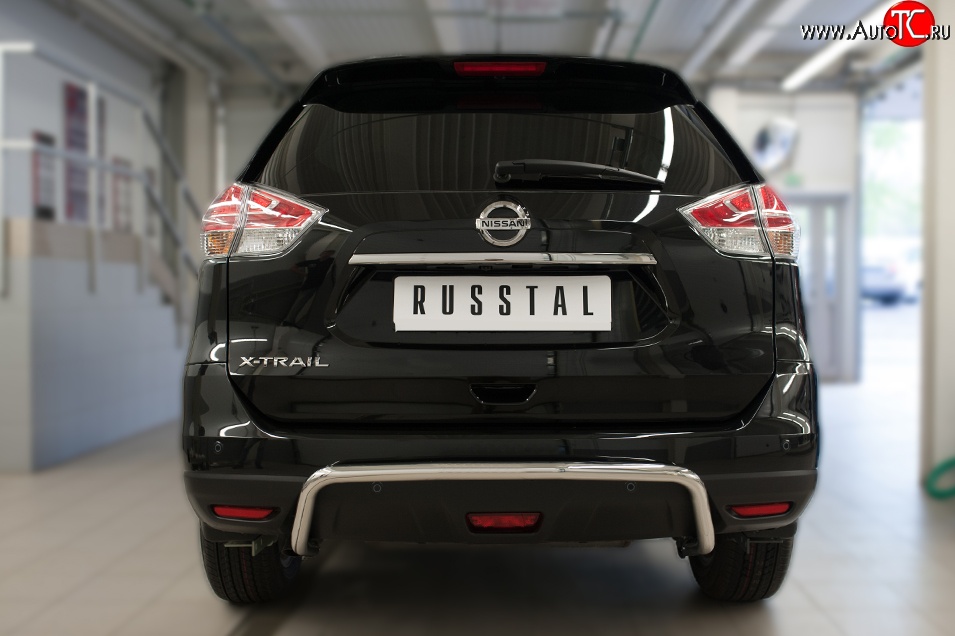 16 499 р. Защита заднего бампера (Ø42 мм волна, нержавейка) SLITKOFF Nissan X-trail 3 T32 рестайлинг (2017-2022)  с доставкой в г. Йошкар-Ола