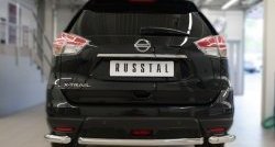 14 549 р. Одинарная защита заднего бампера из трёх труб диаметром 63 мм SLITKOFF Nissan X-trail 3 T32 рестайлинг (2017-2022)  с доставкой в г. Йошкар-Ола. Увеличить фотографию 1