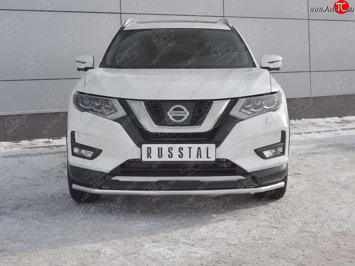 13 749 р. Защита переднего бампера (Ø42 мм, нержавейка) SLITKOFF Nissan X-trail 3 T32 дорестайлинг (2013-2018)  с доставкой в г. Йошкар-Ола