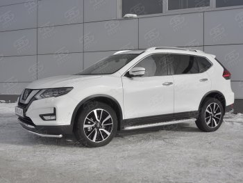 13 749 р. Защита переднего бампера (Ø42 мм, нержавейка) SLITKOFF Nissan X-trail 3 T32 дорестайлинг (2013-2018)  с доставкой в г. Йошкар-Ола. Увеличить фотографию 2