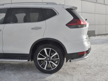 16 699 р. Защита заднего бампера (Ø63 мм уголки, нержавейка) SLITKOFF Nissan X-trail 3 T32 рестайлинг (2017-2022)  с доставкой в г. Йошкар-Ола. Увеличить фотографию 3