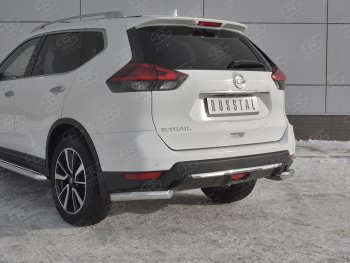 16 699 р. Защита заднего бампера (Ø63 мм уголки, нержавейка) SLITKOFF Nissan X-trail 3 T32 рестайлинг (2017-2022)  с доставкой в г. Йошкар-Ола. Увеличить фотографию 4