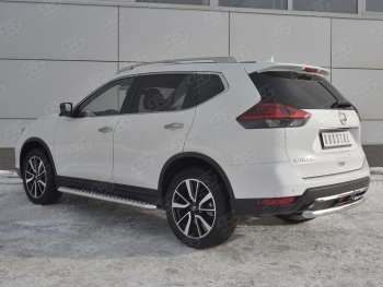 15 699 р. Защита заднего бампера (Ø63 мм, нержавейка) SLITKOFF Nissan X-trail 3 T32 рестайлинг (2017-2022)  с доставкой в г. Йошкар-Ола. Увеличить фотографию 2