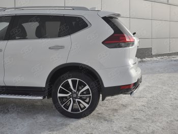 11 999 р. Защита заднего бампера (Ø75x42 мм, нержавейка) Russtal  Nissan X-trail  3 T32 (2017-2022) рестайлинг  с доставкой в г. Йошкар-Ола. Увеличить фотографию 3