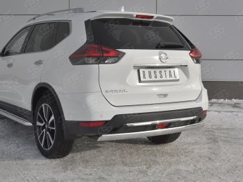 11 999 р. Защита заднего бампера (Ø75x42 мм, нержавейка) Russtal  Nissan X-trail  3 T32 (2017-2022) рестайлинг  с доставкой в г. Йошкар-Ола. Увеличить фотографию 4