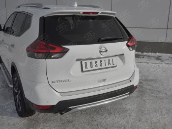 1 649 р. Защитная накладка заднего бампера Russtal Nissan X-trail 3 T32 рестайлинг (2017-2022) (Зеркальная поверхность)  с доставкой в г. Йошкар-Ола. Увеличить фотографию 2