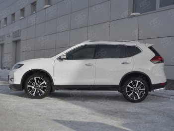 15 299 р. Защита порогов (Ø75x42 мм с проступью) Russtal Nissan X-trail 3 T32 рестайлинг (2017-2022)  с доставкой в г. Йошкар-Ола. Увеличить фотографию 2