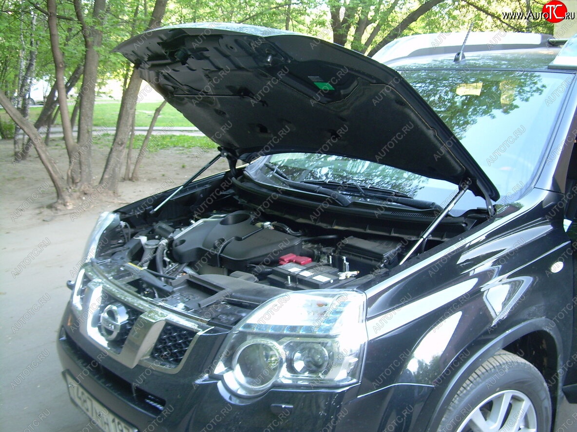 2 199 р. Упоры капота Russtal Nissan X-trail 2 T31 дорестайлинг (2007-2011)  с доставкой в г. Йошкар-Ола