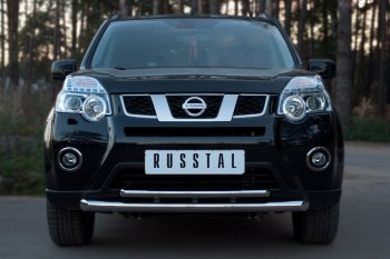 16 899 р. Защита переднего бампера (2 трубы Ø63 и 42 мм, нержавейка) SLITKOFF  Nissan X-trail  2 T31 (2010-2015) рестайлинг  с доставкой в г. Йошкар-Ола. Увеличить фотографию 3