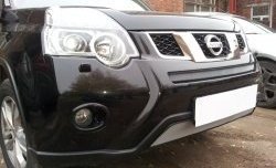 1 999 р. Средняя сетка на бампер Russtal (хром) Nissan X-trail 2 T31 рестайлинг (2010-2015)  с доставкой в г. Йошкар-Ола. Увеличить фотографию 1