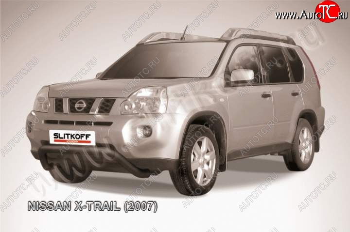 20 999 р. Кенгурятник d76 низкий мини Nissan X-trail 2 T31 дорестайлинг (2007-2011) (Цвет: серебристый)  с доставкой в г. Йошкар-Ола