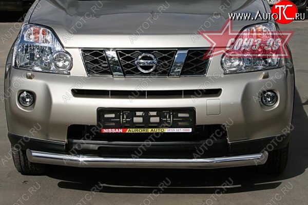 1 052 р. Защита переднего бампера одинарная Souz-96 (d76)  Nissan X-trail  2 T31 (2007-2011) дорестайлинг  с доставкой в г. Йошкар-Ола