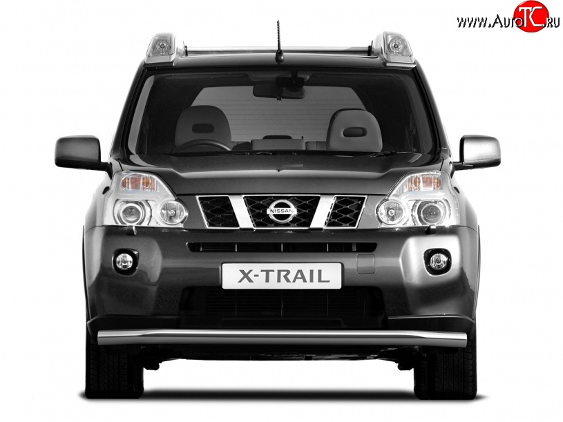 6 399 р. Одинарная защита переднего бампера диаметром 63 мм Petroil Tuning  Nissan X-trail  2 T31 (2007-2011) дорестайлинг  с доставкой в г. Йошкар-Ола