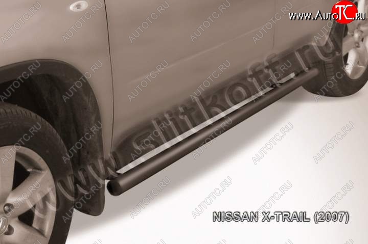 9 899 р. Защита порогов Slitkoff Nissan X-trail 2 T31 дорестайлинг (2007-2011) (Цвет: серебристый)  с доставкой в г. Йошкар-Ола