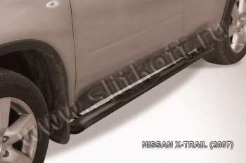 10 849 р. Пороги d76 с проступями со скосами  Nissan X-trail  2 T31 (2007-2011) дорестайлинг (Цвет: серебристый)  с доставкой в г. Йошкар-Ола. Увеличить фотографию 1