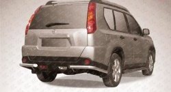 Защита заднего бампера из двух боковых уголков диаметром 57 мм Slitkoff Nissan X-trail 2 T31 дорестайлинг (2007-2011)