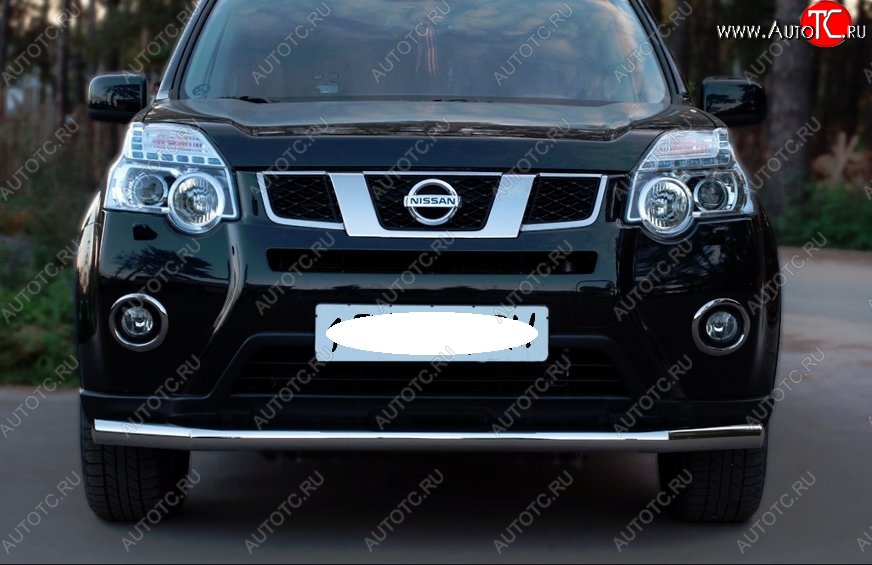 14 599 р. Защита переднего бампера (Ø63 мм, нержавейка) SLITKOFF  Nissan X-trail  2 T31 (2010-2015) рестайлинг  с доставкой в г. Йошкар-Ола