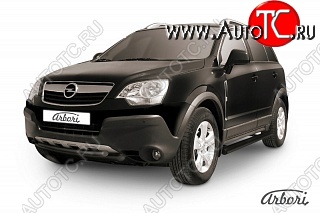 7 703 р. Защита переднего бампера Arbori (черная, 2 трубы d57 и 57 mm) Opel Antara (2006-2010)  с доставкой в г. Йошкар-Ола