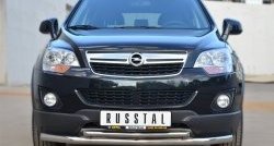 14 899 р. Защита переднего бампера (2 трубыØ63 и 42 мм, нержавейка) SLITKOFF Opel Antara рестайлинг (2010-2015)  с доставкой в г. Йошкар-Ола. Увеличить фотографию 2