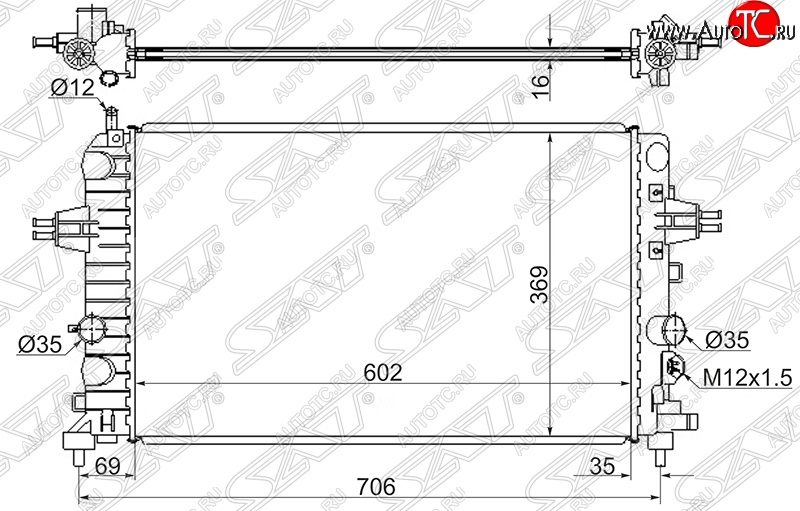 4 999 р. Радиатор двигателя SAT Opel Astra H универсал (2004-2007)  с доставкой в г. Йошкар-Ола