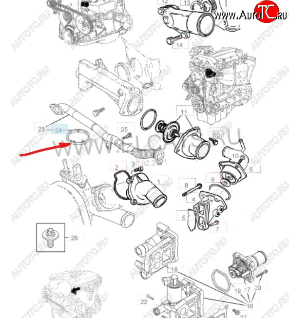 124 р. Уплотнительное кольцо маслопровода GM (дв. Z16XEP, к корпусу масляного фильтра) Opel Astra H GTC хэтчбек 3 дв. дорестайлинг (2004-2006)  с доставкой в г. Йошкар-Ола