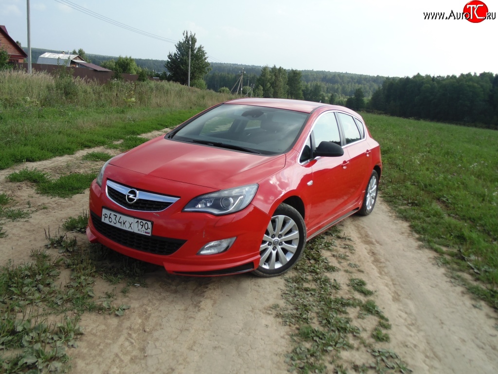 3 999 р. Накладка Sport на передний бампер Opel Astra J хэтчбек 5 дв. дорестайлинг (2009-2012) (Неокрашенная)  с доставкой в г. Йошкар-Ола