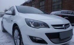 1 539 р. Сетка на бампер Russtal (хром) Opel Astra J хэтчбек 5 дв.  рестайлинг (2012-2017)  с доставкой в г. Йошкар-Ола. Увеличить фотографию 2