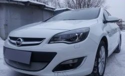 1 539 р. Сетка на бампер Russtal (хром) Opel Astra J хэтчбек 5 дв.  рестайлинг (2012-2017)  с доставкой в г. Йошкар-Ола. Увеличить фотографию 3